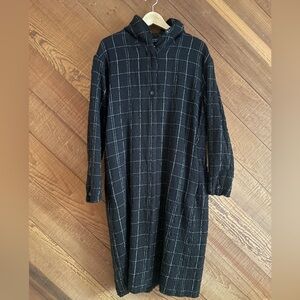 TRANSIT par such windowpane reversible wool cotton linen coat